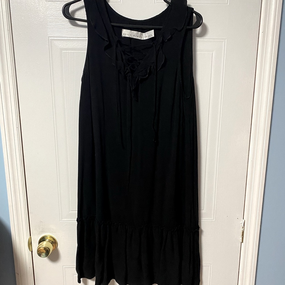 Black ruffle dress